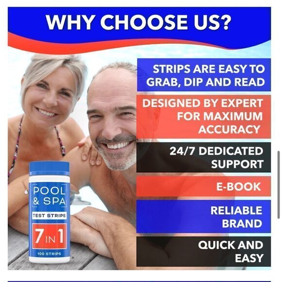 NIB New! Pool and Spa Test Strips 7 in 1 Quick Super Accurate 100 count - Picture 6 of 12